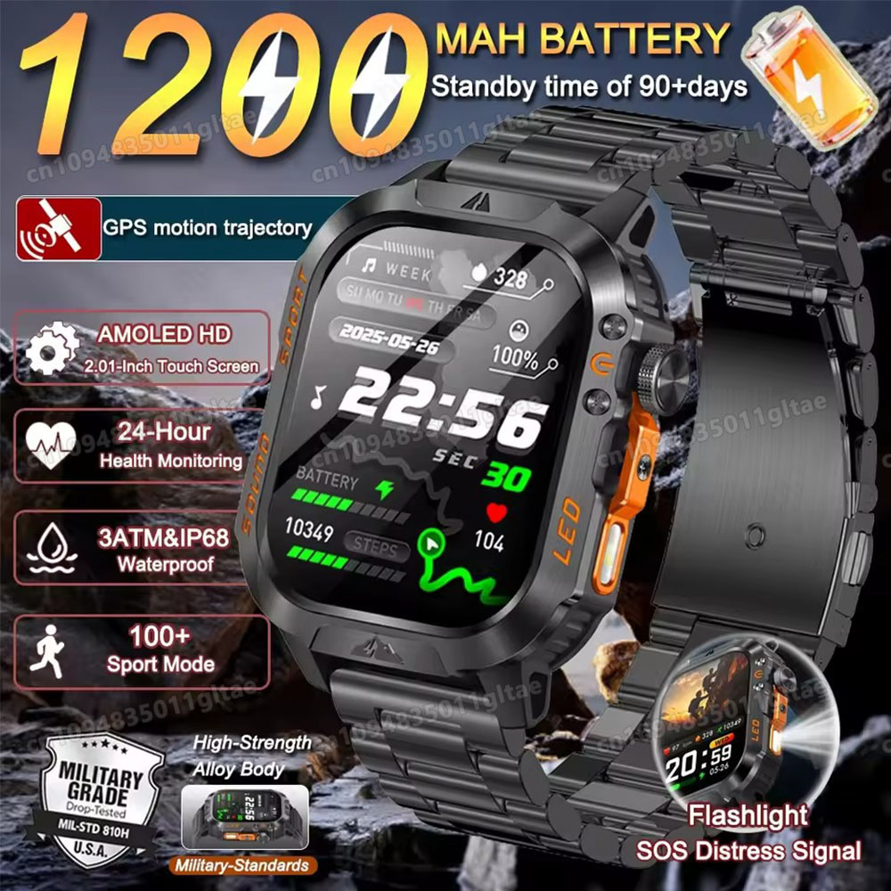 Smartwatch Watches For Men With Gps - Novo Smartwatch Militar 2026 para Homens,