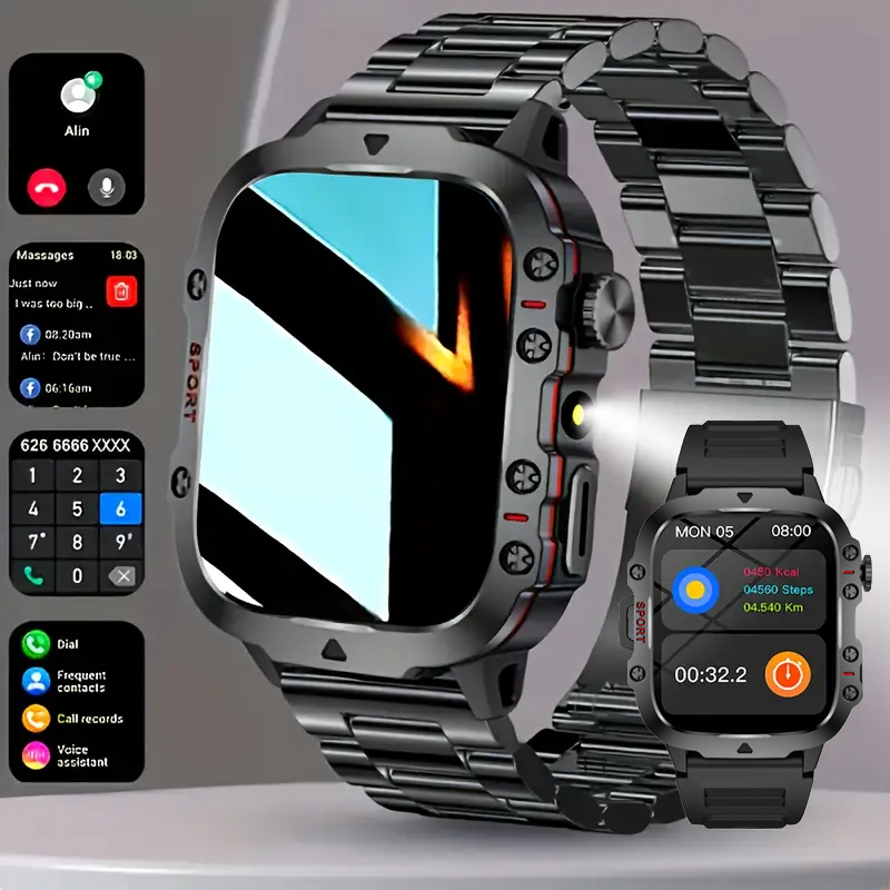 Smartwatch Watches Wallpaper - Relógio inteligente com luz LED, chamadas/mostrador