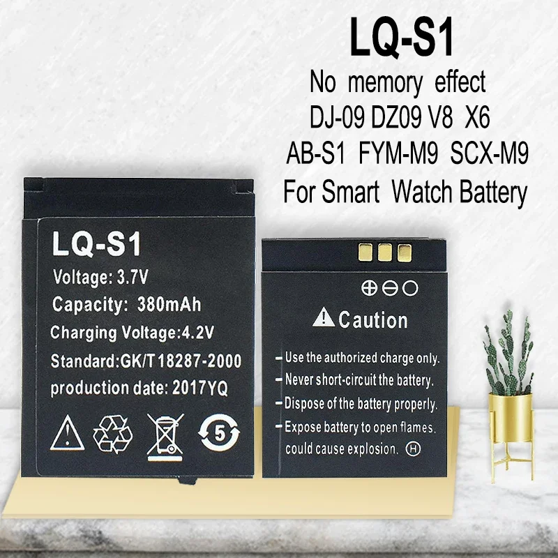 1-100PCS Bateria LQS1 3.7V 380 - Watch V8 avaliação e preço