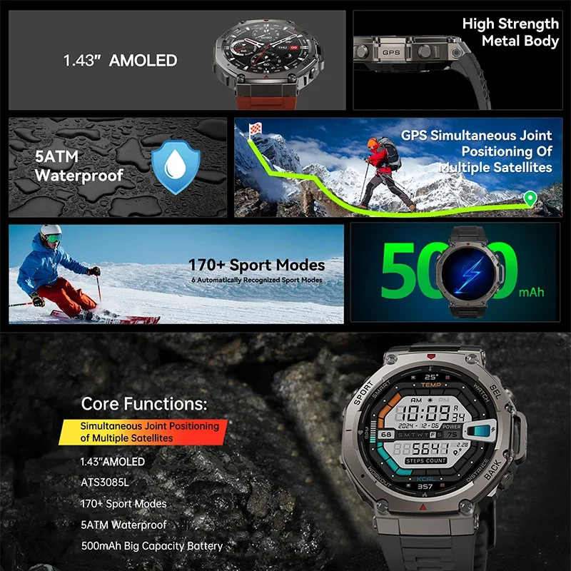 Novo Relógio Inteligente Milit - Smartwatch Watches For Men With Gps avaliação e preço