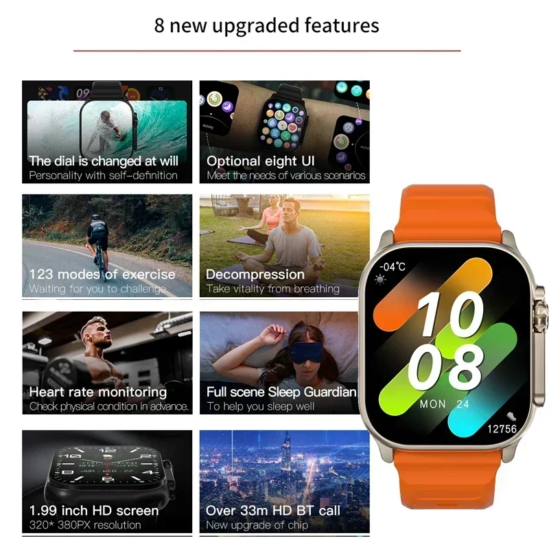 Novo Relógio Série 9 PK HK8 PR - Smartwatch Watches For Men With Gps avaliação e preço
