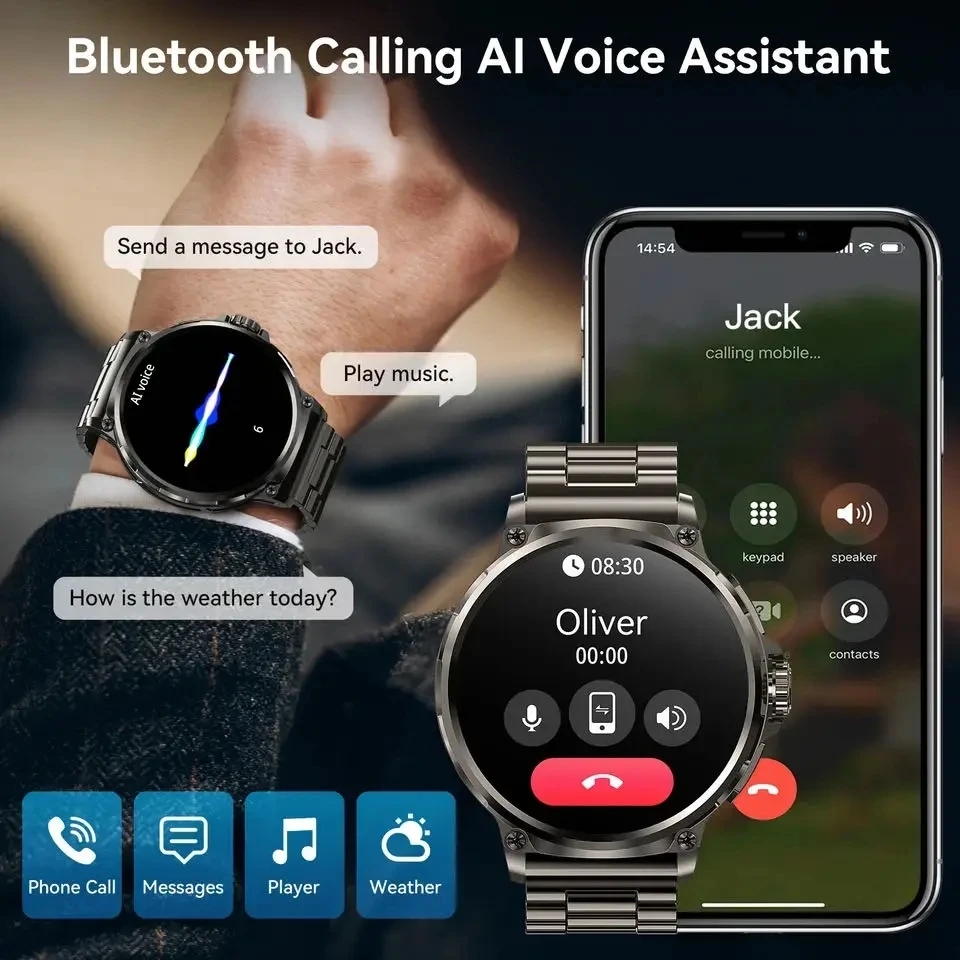 Chamada bluetooth 360*360 1.85 - Smartwatch Watches For Men With Gps avaliação e preço