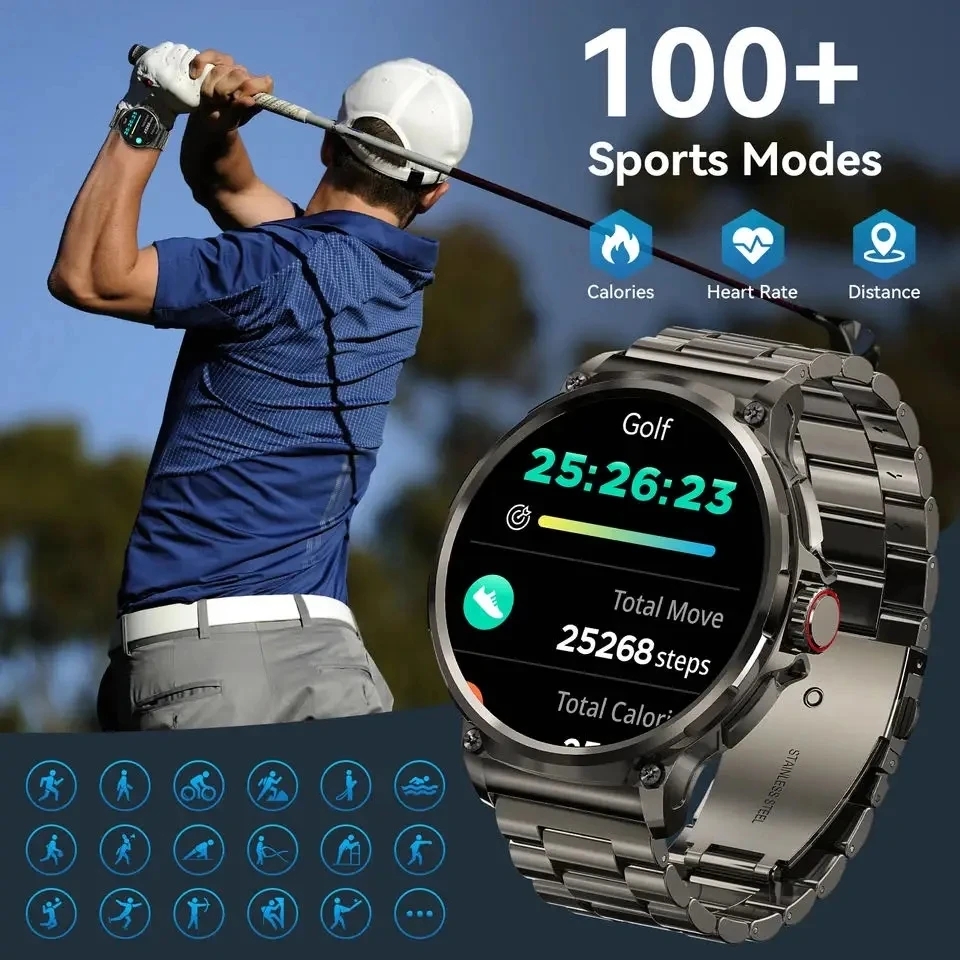 Chamada bluetooth 360*360 1.85 - Smartwatch Watches For Men With Gps avaliação e preço